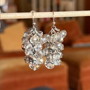 Elegant Silver Crystal Cluster Earrings